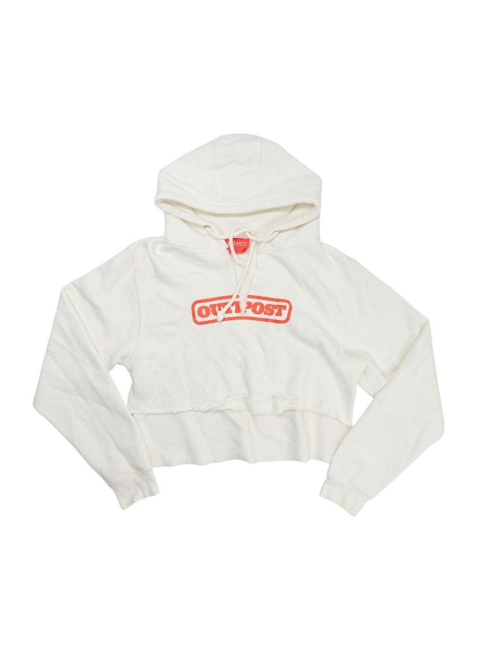 Atlantic Outpost Crop Hoodie in White